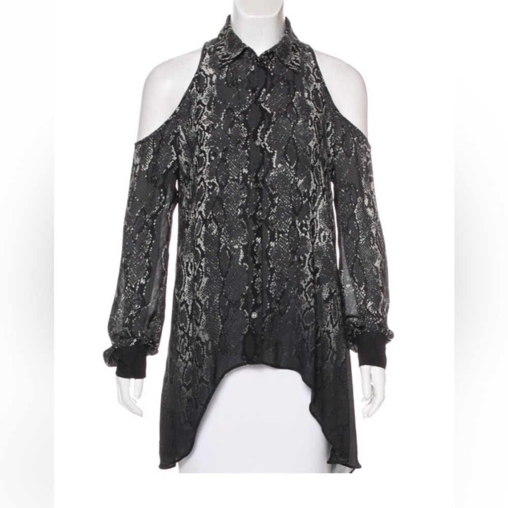 Parker snake skin print cold shoulder top size small